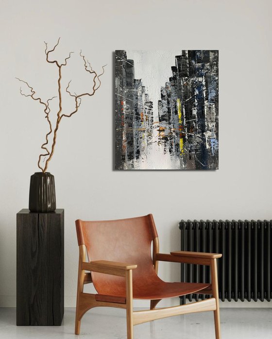 Cityscape. Rain evening Lights