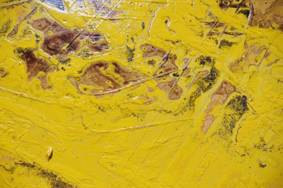 Eternal Sunshine 200cm x 80cm Black Yellow Textured Abstract Art