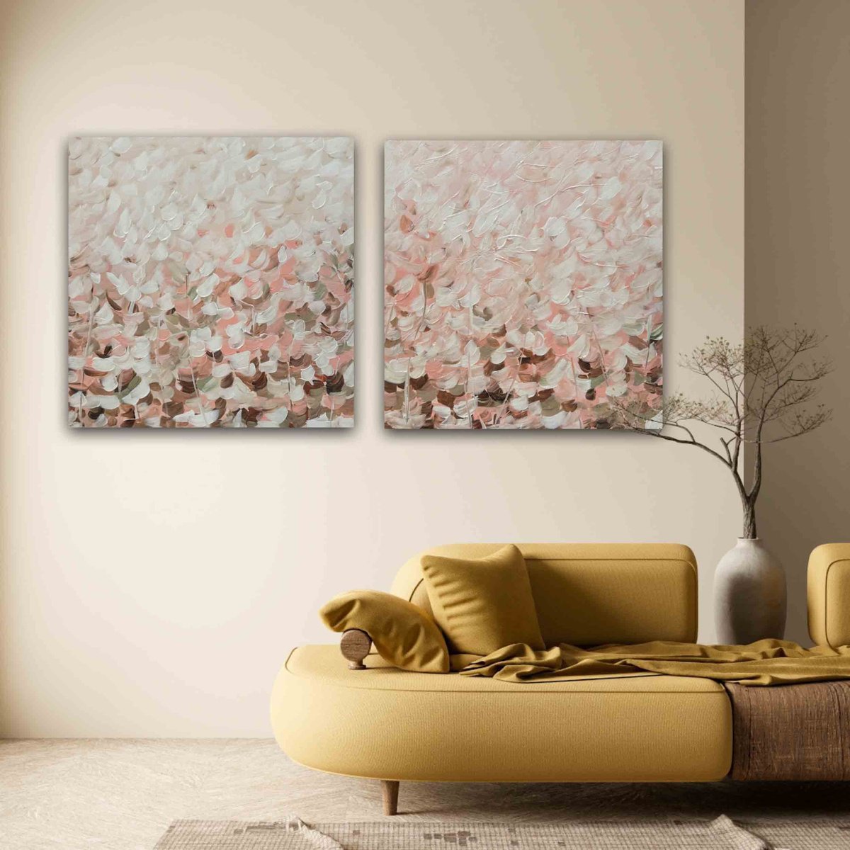 Abstract Botanical Acrylic Painting By Ivana Gigovic, 24 X 24, It