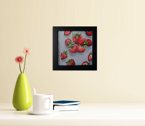 Strawberries painting frame