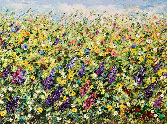 Field of blooming lupines