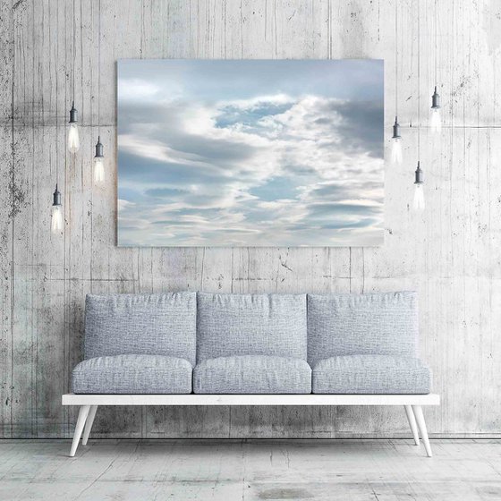 Some day when...  -  abstract cloud canvas in blue and white