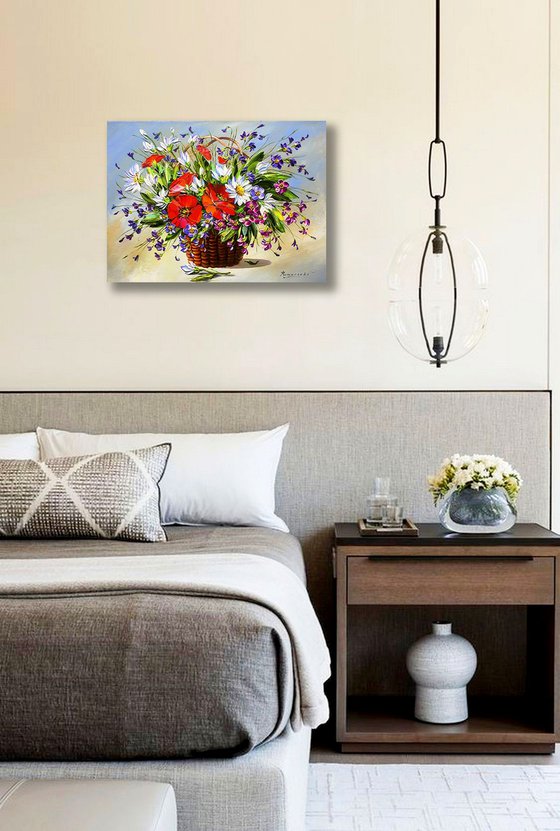 A basket of wildflowers
