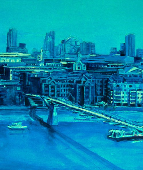 London Indigo Blue Cityscape by Patricia Clements