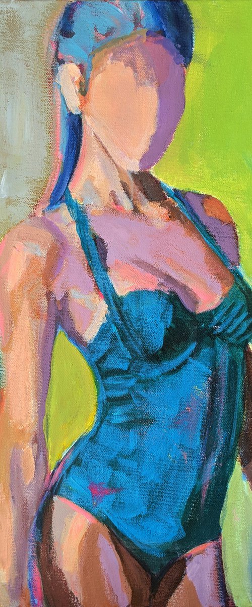 TEAL SWIMSUIT by Kasia Pawlak