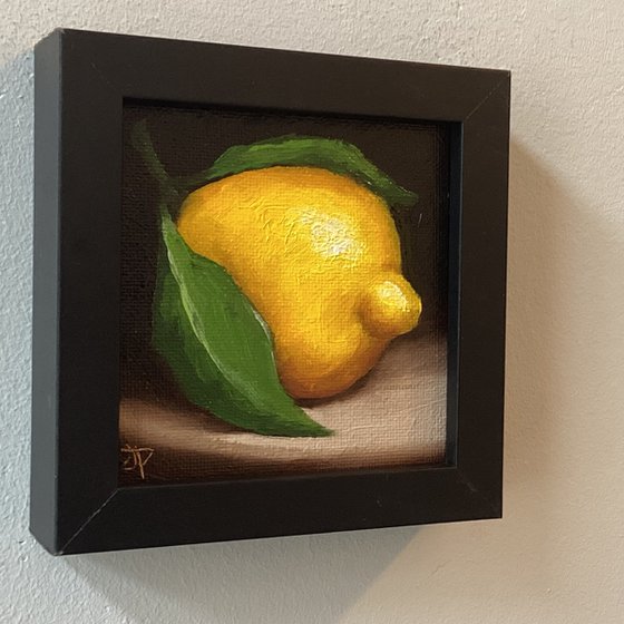 Little leafy lemon still life