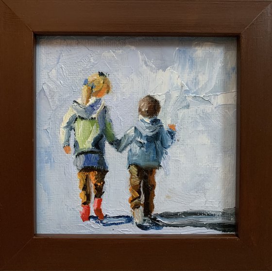 Sister and brother. Children.