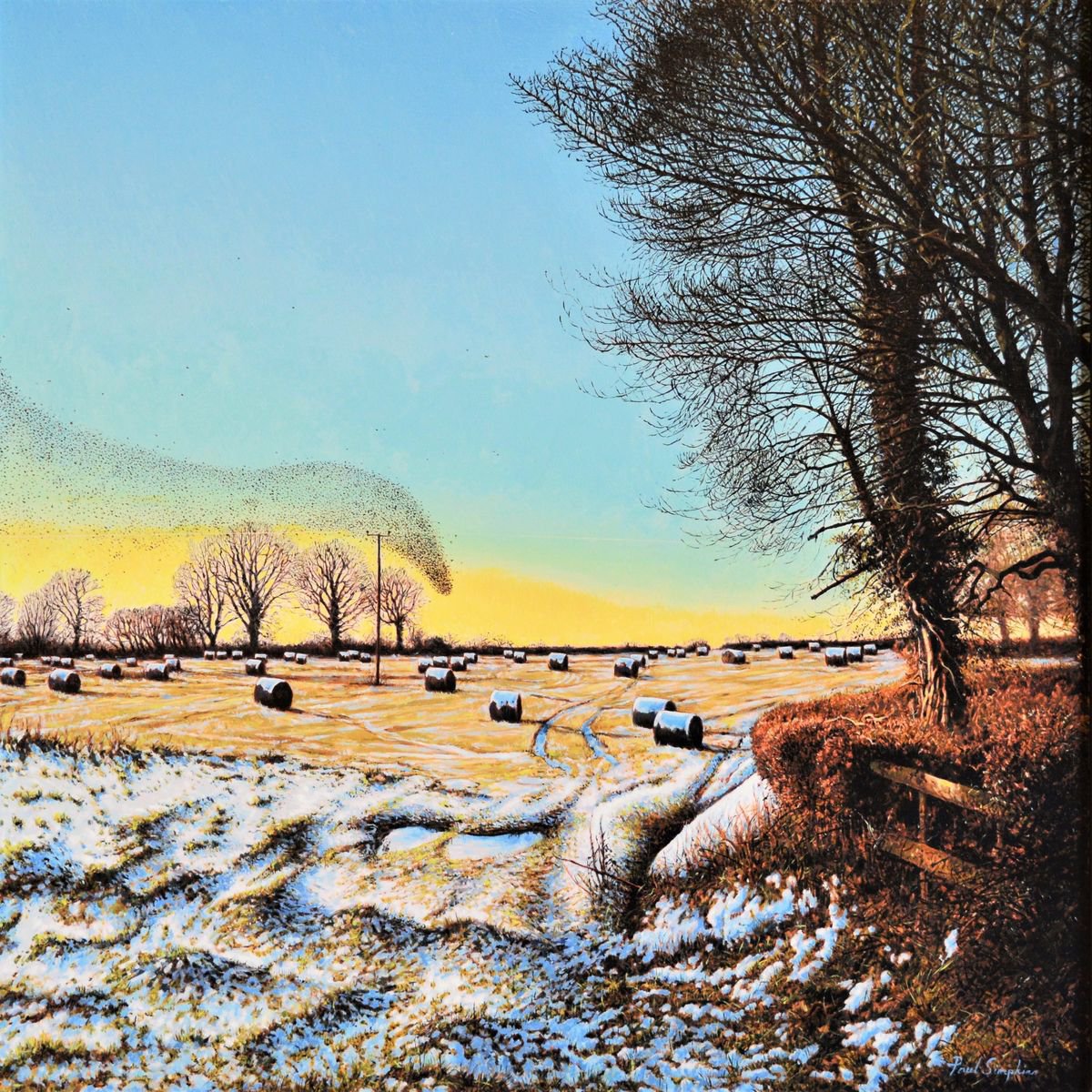 Winter Evening, Little Somerford by Paul Simpkins