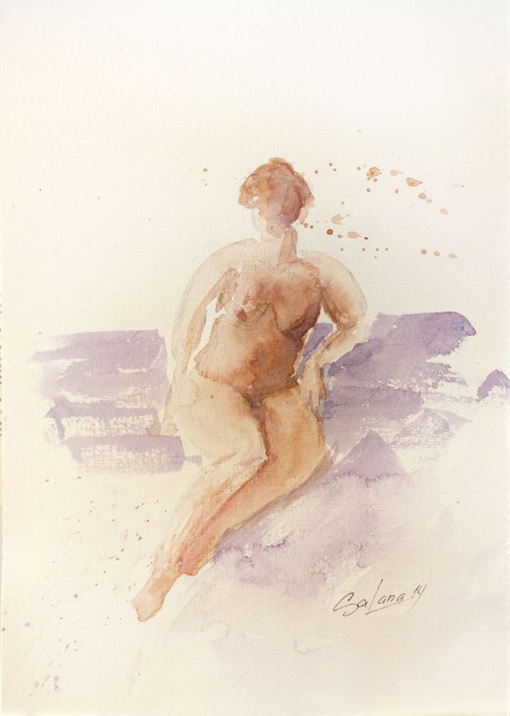 Nude Model 14. Sketch /  ORIGINAL PAINTING