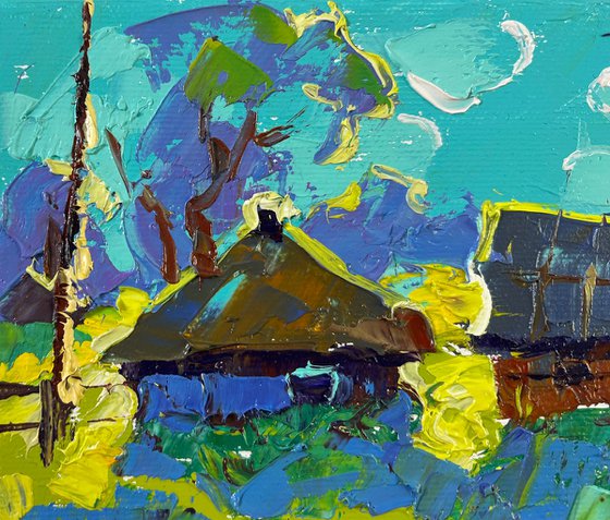 Moonlit night in the village