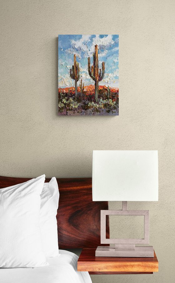 Saguaros at Sunset