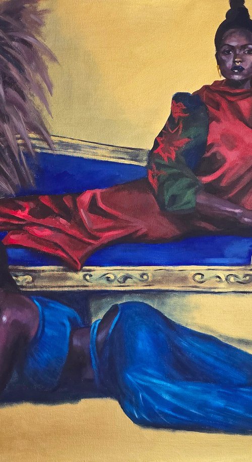 Portrait painting of two beautiful woman by Kateryna Bortsova