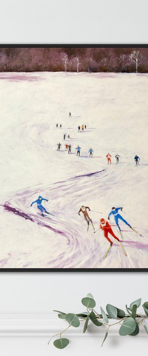 Skiers by Volodymyr Smoliak