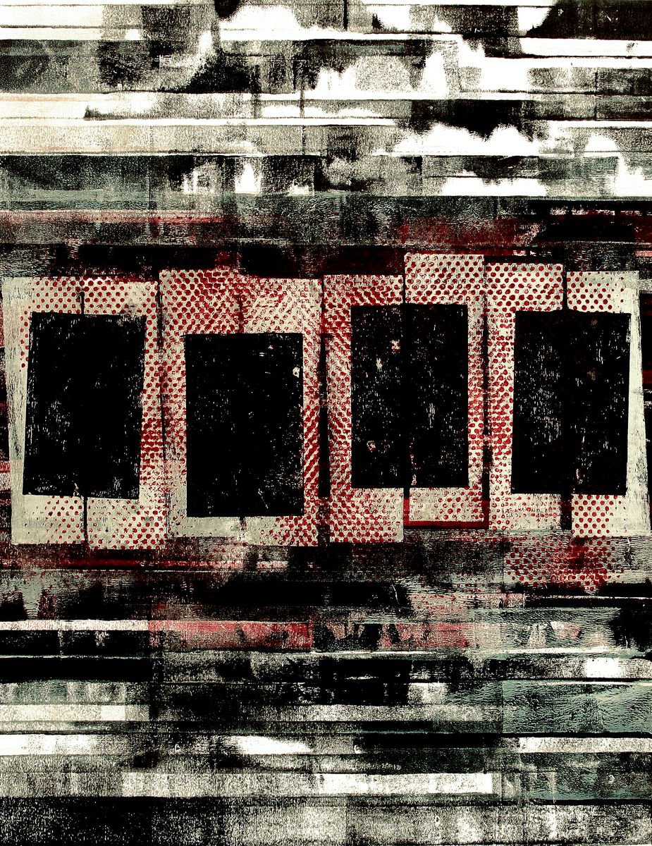 Abstract Acrylic Painting By Petr Strnad, 20 X 26", Position Iii., Original Artwork