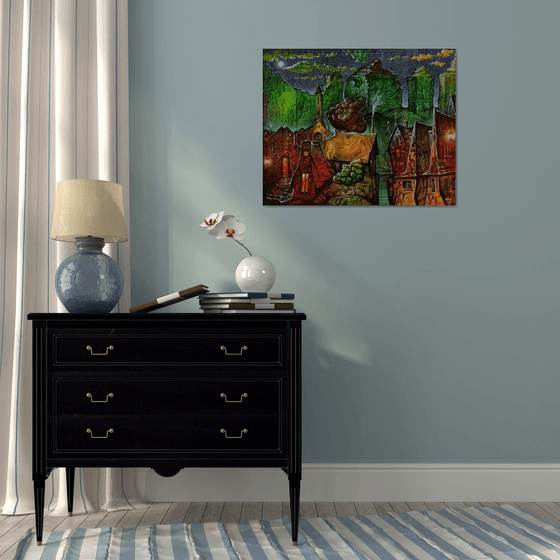 Night in a fairy tale 65x80cm ,Acrylic/canvas