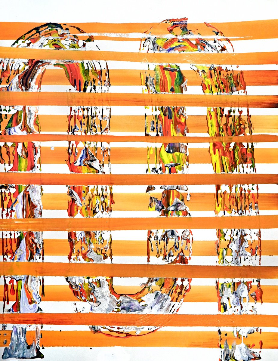 Abstract Acrylic Painting By Sumit Mehndiratta, 18 X 24", Composition 401, Original Artwork