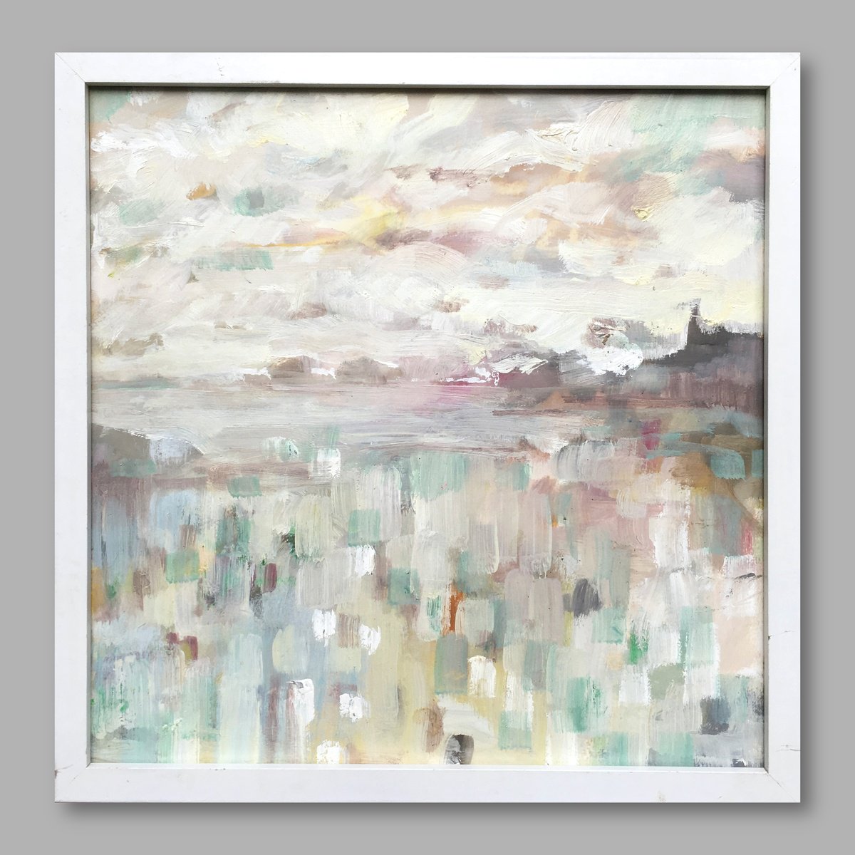 Impressionistic Landscape Oil Painting By Guy Pickford, 13 X 13, Allowing Space, Original Artwork