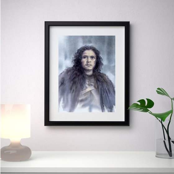 A portrait of Jon Snow from Game of Thrones