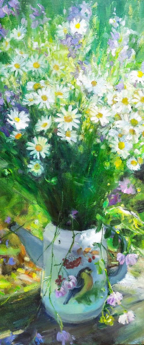 Wildflowers on the bench by Valentina Andrukhova
