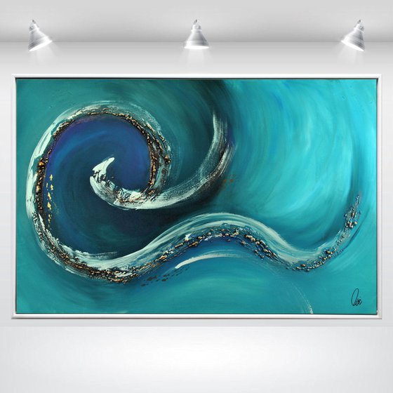 Kleine Fische  - Abstract Art - Acrylic Painting - Canvas Art - Framed Painting - Abstract Sea Painting - Ready to Hang