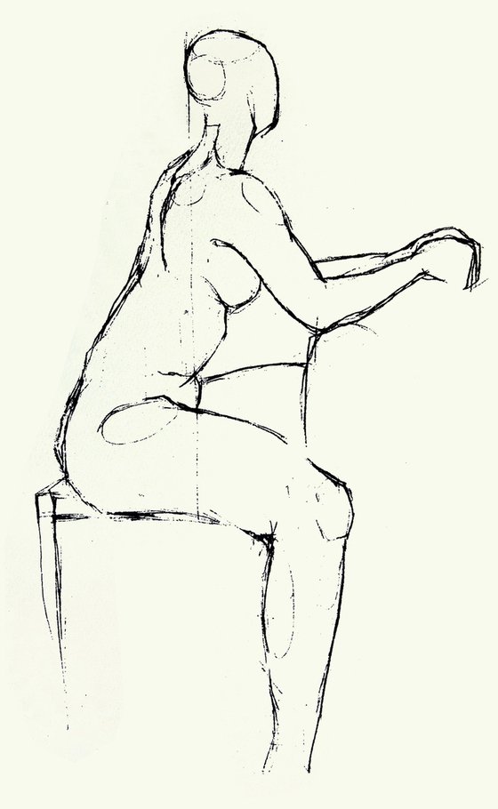 Small nude on chair