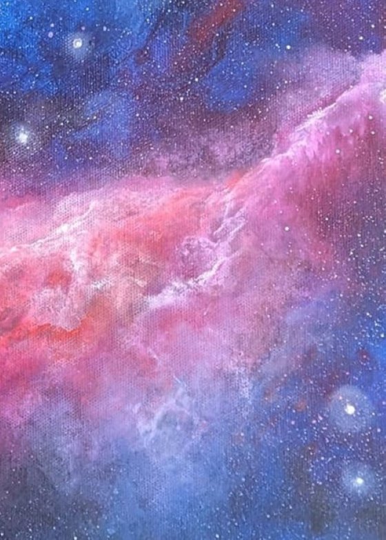 Interstellar Journey - Finger-painted Space Art