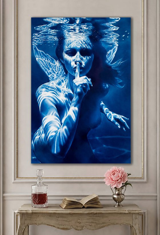 The Mermaid's Enigma – Underwater Blue Nude