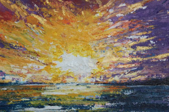 Sunset seascape explosion
