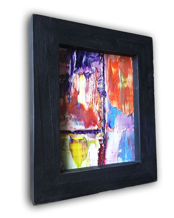 "Grow Old With You" - FREE USA SHIPPING - Original PMS Micro Painting On Glass, Framed - 5.75 x 6.75 inches
