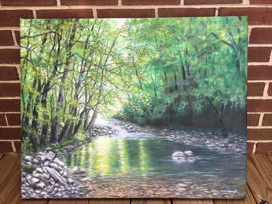 MOUNTAIN POOL by K. McDermott - oil 24X30 (SOLD)