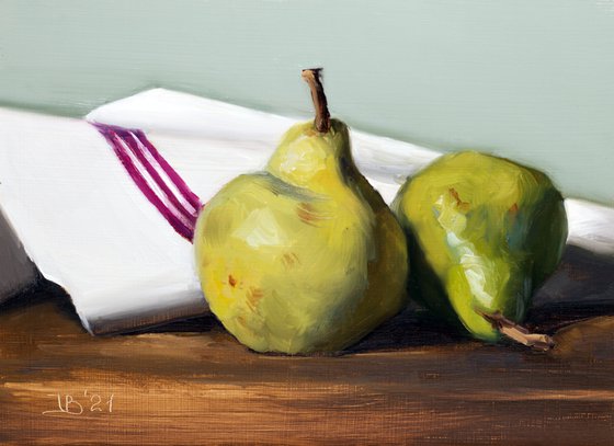 Two Pears and a French Towel