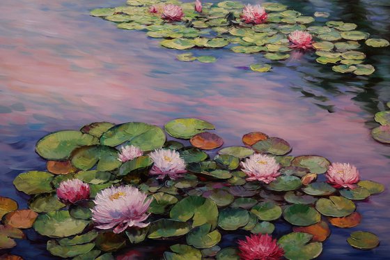 "Water lilies on the water"