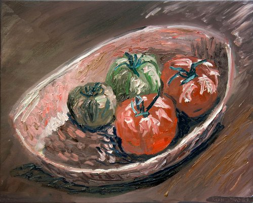 Tomatoes In A Copper Bowl by Ryan  Louder