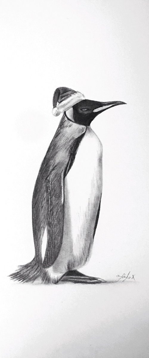 Santa penguin by Amelia Taylor