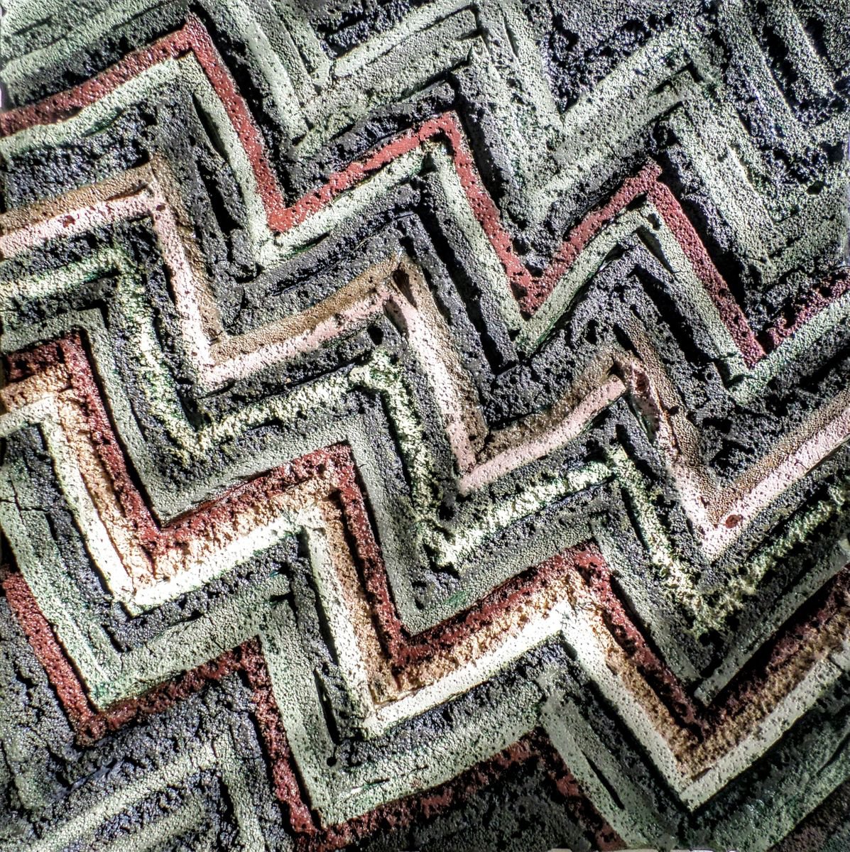 Geometric Abstract Relief By Rossitza Trendafilova, 11 X 11", "Waves", Original Artwork