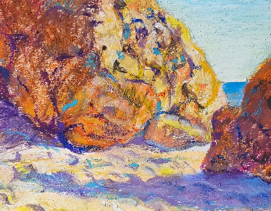 Coastal Light: Sunlit Evening Cliffs