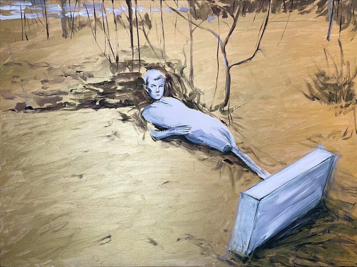 Impressionistic Portrait Acrylic Painting By Alex Nizovsky, 48 X 36, Always Ready, Original Artwork