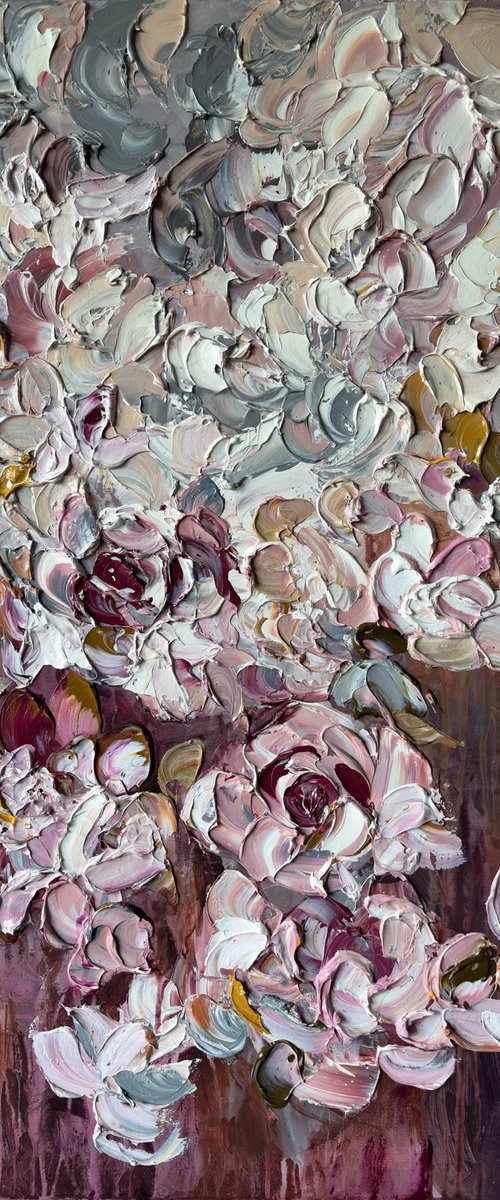 Dusty Rose Cascade — Pink Floral by Mily Art