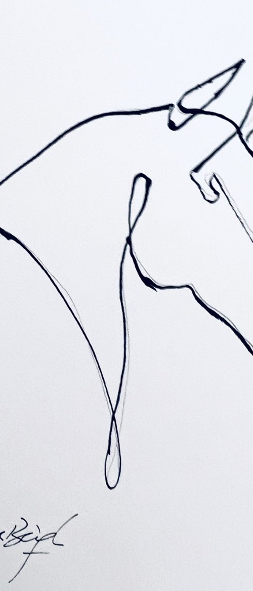 Minimalist Horse Head in Ink by Shabs  Beigh