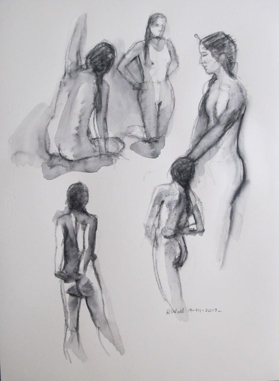 female nude 5 poses