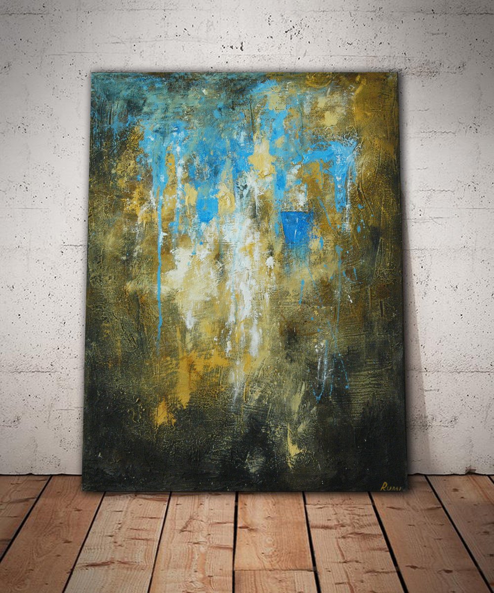 Abstract Acrylic Painting By Rumen Spasov, 20 X 28", It