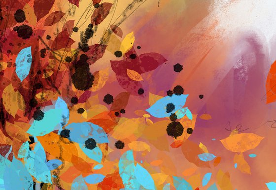 Les feuilles mortes se ramassent à la pelle - Abstract artwork - Limited edition of 5