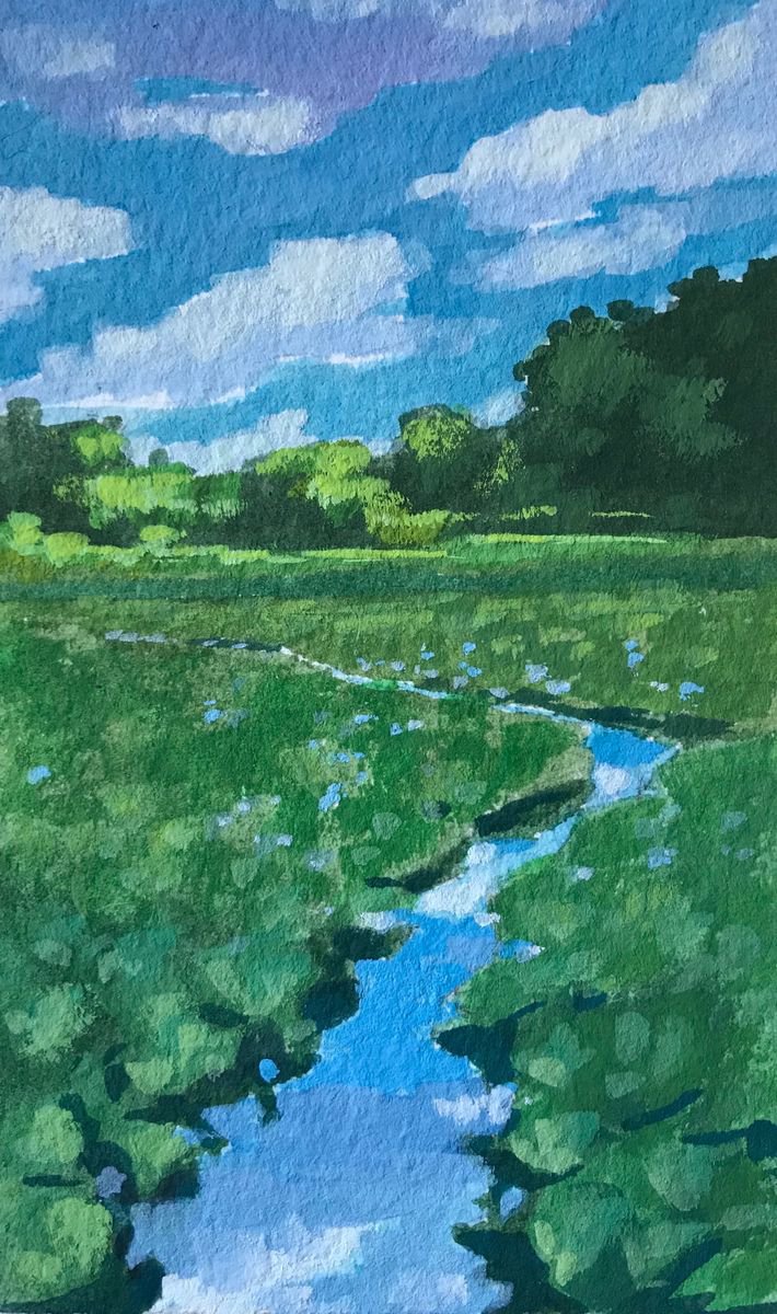 Impressionistic Painting , Jug Bay Wetlands Preserve By Jimmy Leslie, 3 X 5, Artwork For Sale On Artfinder