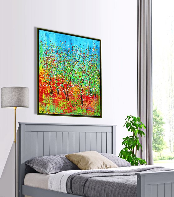 VIVID TREES,  XL,  framed