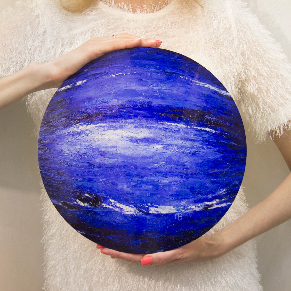 Neptune/ art object planet planets solar sistem round circle space science blue by Anna Bo