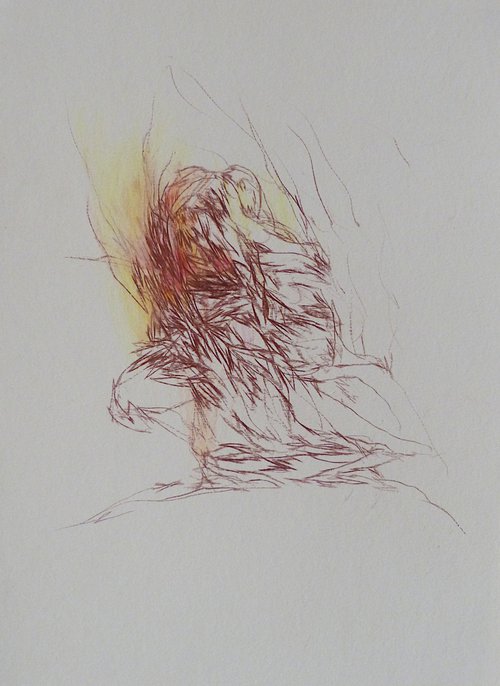 Vehemence, pencil drawing 29x21 cm by Frederic Belaubre