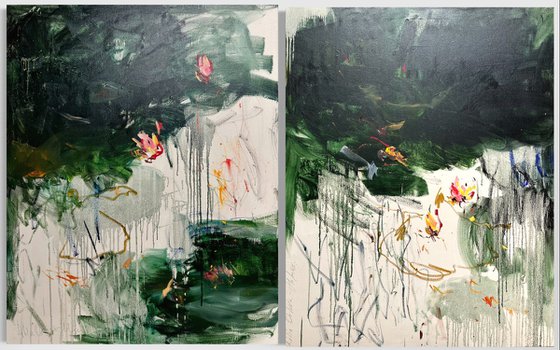 The old pond. Diptych