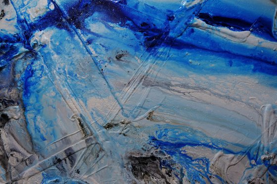 Nomadic Blue 240cm x 100cm Huge Texture Abstract Art