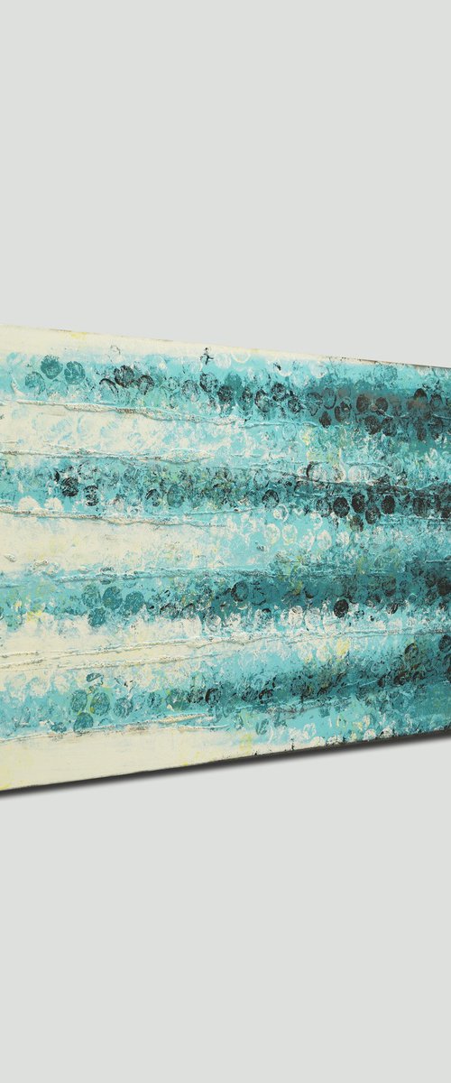Stream Boiling Bubbles Blue by Ronald Hunter