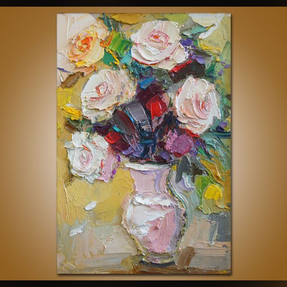 Roses, oil painting